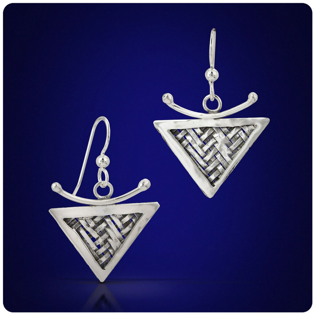 WOVEN TRIANGLE EARRINGS